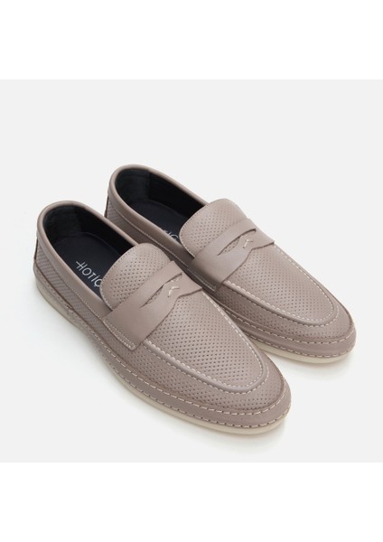 02AYH281390A450 HAKIKI Deri Vizon Erkek Loafer