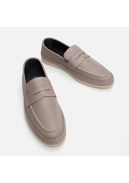 02AYH281390A450 HAKIKI Deri Vizon Erkek Loafer