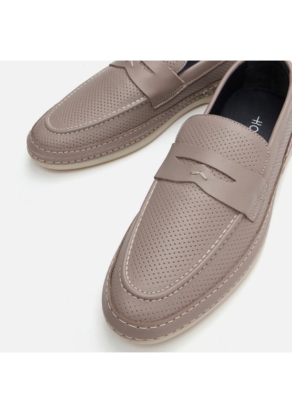 02AYH281390A450 HAKIKI Deri Vizon Erkek Loafer