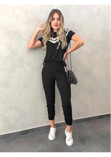 Üst V Leopar, Alt Yan Şerit Leopar Detay Iki Iplik Kumaş Takım fiyatları