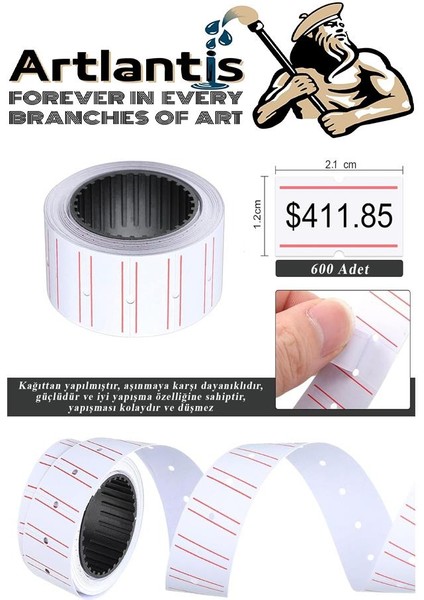 Fiyat Etiketi Yeşil 800'LÜ 5 Paket 12X21MM Fosforlu Yeşil Fiyat Etiketi MX-5500 M5500 HG979 Motex Etiket Makinesi Yedeği