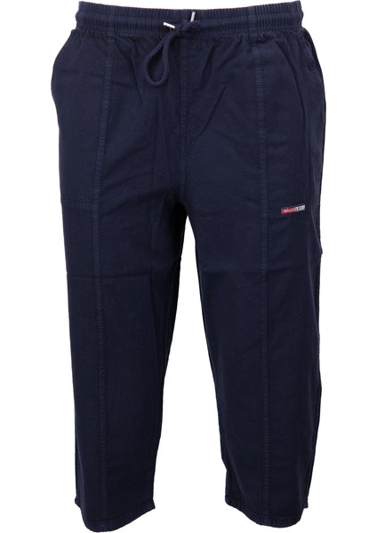 Oppland Erkek Saf Pamuk Kumaş Kapri Düz Paça Yanlardan Cepli Beli Bağcıklı Rahat Kesim Tam Kalıp