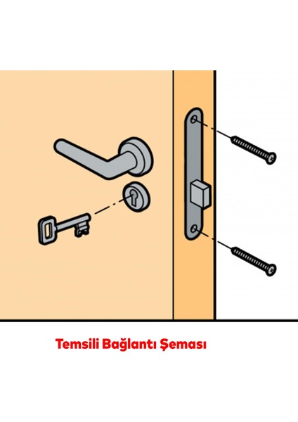 Ito 2261 354/68 Üç Milli Silindirli Gömme Kapı Kilidi 45 mm Çelik Dış Kapı Ito Anahtarlı