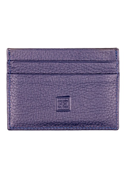 7609 Lacivert Deri Çok Bölmeli Hediye Kutulu Kartlık