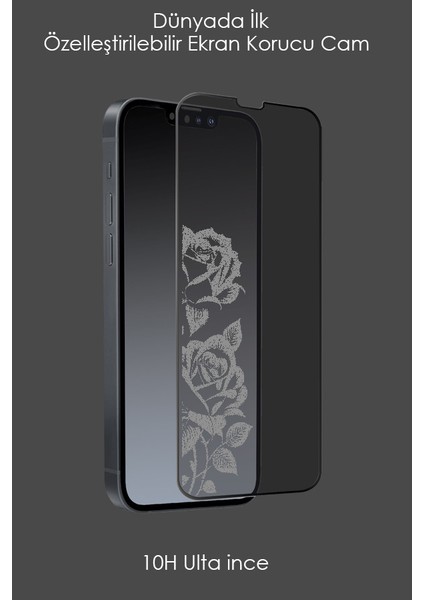 Çiçek Baskılı Iphone Uyumlu Ekran Korucu Cam