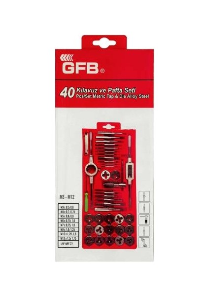 40 Parçalı Kılavuz-Pafta Seti