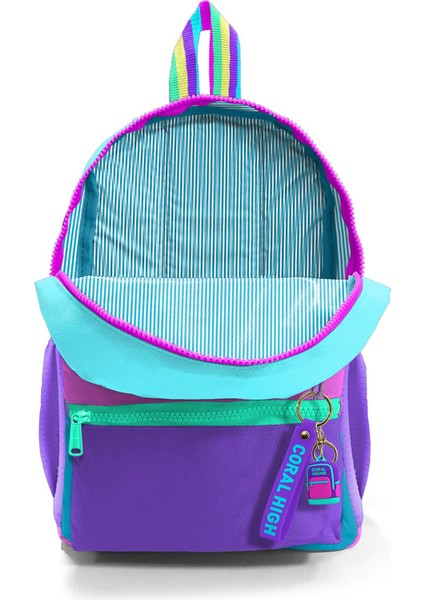 Minik Yuva Sırt Çantası Pembe Pastel Renkli Iki Bölmeli 23559