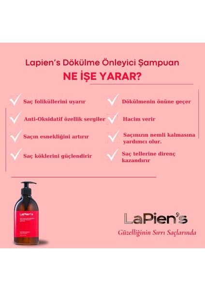 Anti- Hair Loss Dökülme Önleyici Şampuan 500 ml Kafein, Arjinin ve Evitamini İçerir