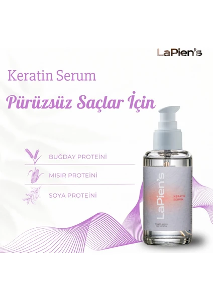 İnce Kırılgan Cansız Saçlar Güçlendirici Hacim Veren Buğday Proteini Içeren Keratin Serum 100 ml