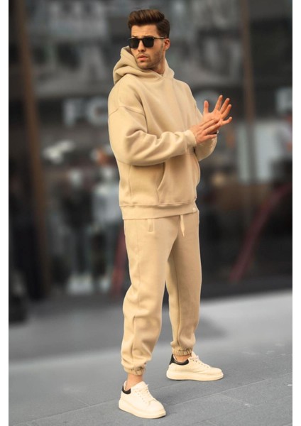 Erkek Oversize 3 Iplik Paçası Lastikli Eşofman Takımı