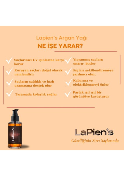 Kuru Cansız Yıpranmış Saçlara Özel Yoğun Besleyici Parlaklık Veren Kabarma Önleyici Argan Yağı 100ml