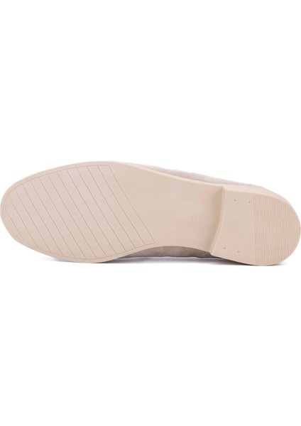 Kadın Vegan Bej Loafer Ayakkabı 817 24-102 Bn Ayk Y24 Bej Suet