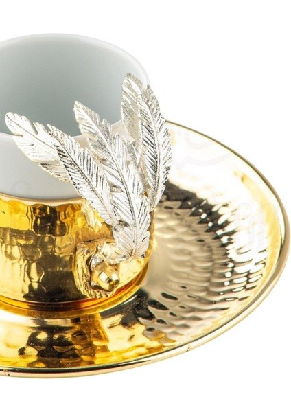 Nikel Tüylü Baton Tepsi + 4'lü Kahve Fincanı Altın fiyatları