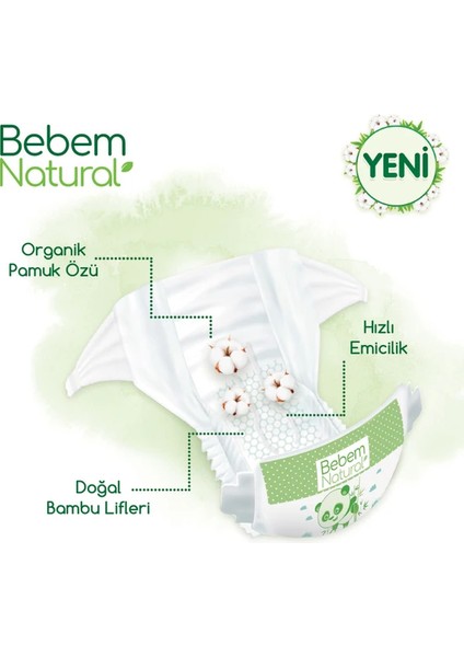 Naturel  Bebek Bezi Jumbo Paket (1 No) 40'lı