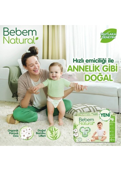 Naturel  Bebek Bezi Jumbo Paket (1 No) 40'lı