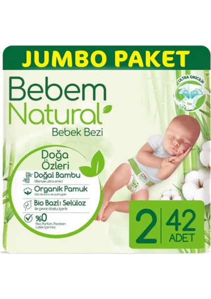 Bebem Naturel Bebek Bezi Jumbo Paket (2 No) 42'li