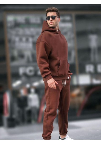 Erkek Oversize 3 Iplik Paçası Lastikli Eşofman Takımı