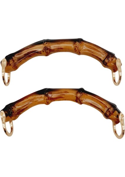 C Model Bambu Görünümlü 14 cm Çift Sap Light Gold Metalli