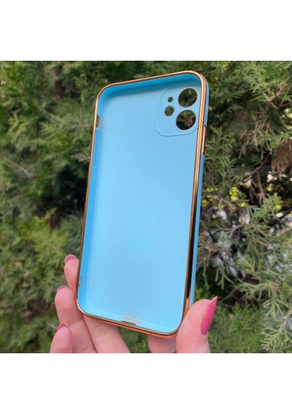 iPhone 11 Mavi Standlı Astronot Silikon Kılıf