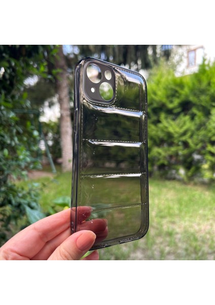 iPhone 14 Plus Siyah Şeffaf Dalgalı Silikon kılıf