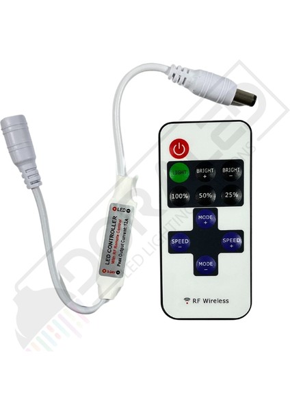 Mini Rgb Şerit LED Kontrol Rf Kumandalı 12A 5-24V