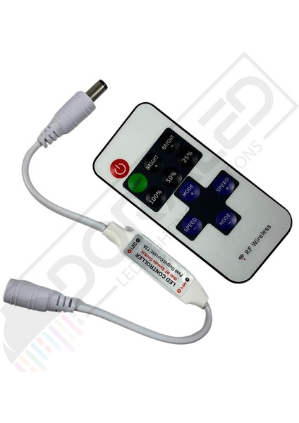 Mini Rgb Şerit LED Kontrol Rf Kumandalı 12A 5-24V