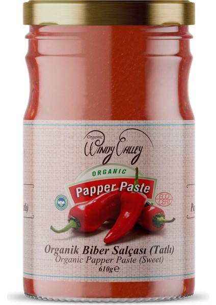 Organic Windy Valley Organik Domates Salçası (650GR) ve Biber Salçası (Tatlı) (610 Gr) Seti Ilave Tuz Icermez Ecocert Sertifikalı