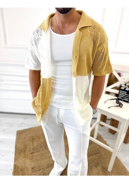 Gömlek Oversize Pamuklu Terletmez Kumaş Fileli Italyan Yaka Kısa Kollu Gömlek fiyatları