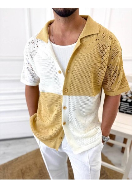 Gömlek Oversize Pamuklu Terletmez Kumaş Fileli Italyan Yaka Kısa Kollu Gömlek modelleri