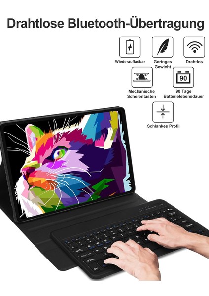 Samsung Tab S9 Fe Plus SM-X610 Uyumlu Klavyeli Kılıf