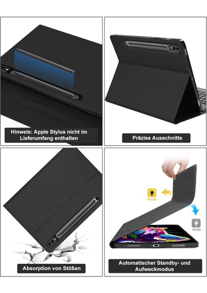 Samsung Tab S9 Fe Plus SM-X610 Uyumlu Klavyeli Kılıf