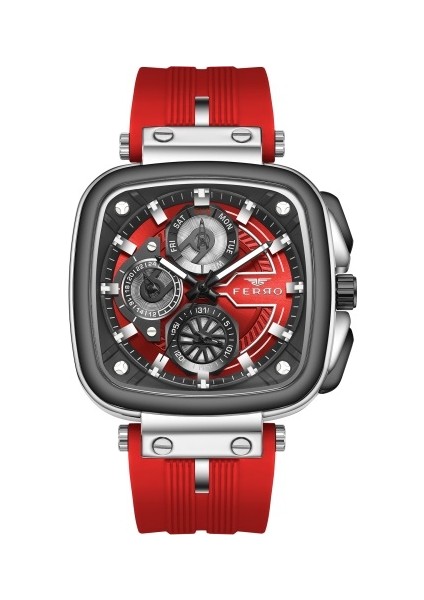Ferro FM11352D-J8 Quartz Silikon Kırmızı 44 mm Erkek Kol Saati