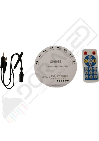 SP608E 8 Kanal WS2811-WS2812B Pixel Kontrol Devresi 5-24V