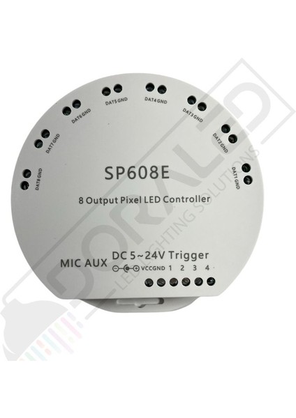 SP608E 8 Kanal WS2811-WS2812B Pixel Kontrol Devresi 5-24V modelleri