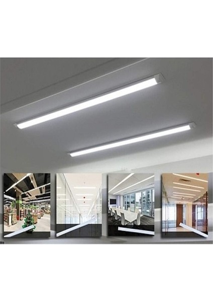 GOLD ROYAL Çift Sıra Ledli 40W 120 cm Yatay Bant Armatür Beyaz Işık - 10 Adet modelleri