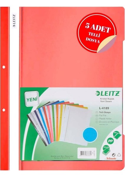 Açık Kırmızı Telli Dosya 5 Li Paket