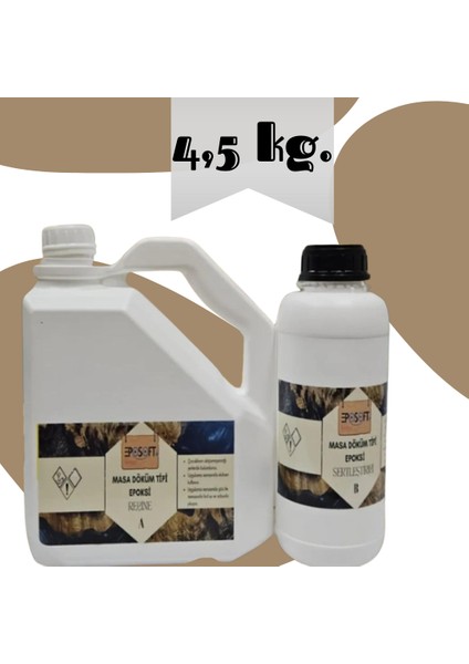 Yeni Şeffaf Epoksi Reçine Kalın Döküm 4,5 Kg. (A+B) Sehpa, Masa Uygulamaları Için | Yeni Ürün