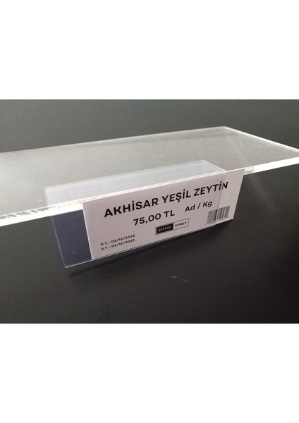 Cam Raflar Için (10X4 Cm) Pvc Etiketlik, Şeffaf Etiket Cebi Cam Rafa Takılan Ürün Isimliği Etiketliği indirimleri