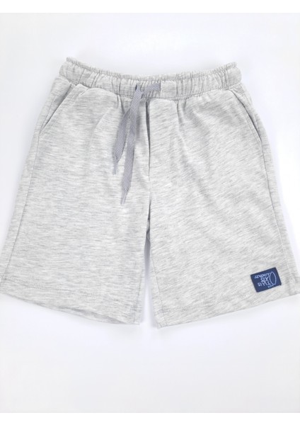 Erkek Çocuk Gri Şort Mavi Baskılı Sıfır Kol Tişort Ikili Takım Cepli modelleri