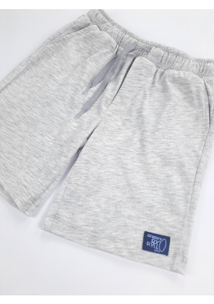 Erkek Çocuk Gri Şort Mavi Baskılı Sıfır Kol Tişort Ikili Takım Cepli fırsatları