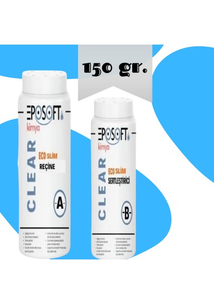 Ecosilim Şeffaf Epoksi Reçine Ince Döküm 150 gr (100 Gr. A + 50 Gr. B)