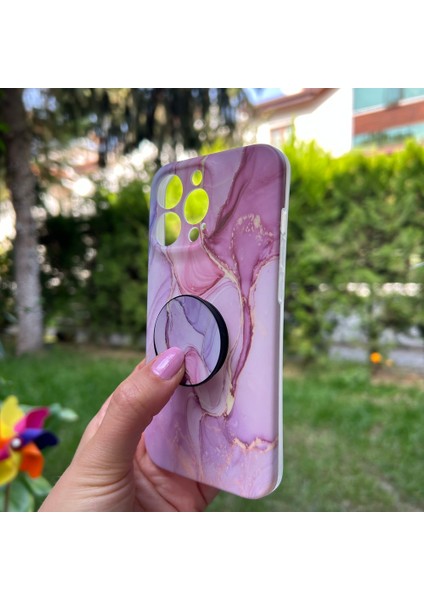 iPhone 13 Pro Pembe Mermer Görünümlü Kılıf