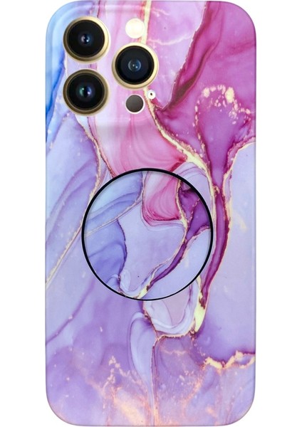 iPhone 13 Pro Pembe Mermer Görünümlü Kılıf