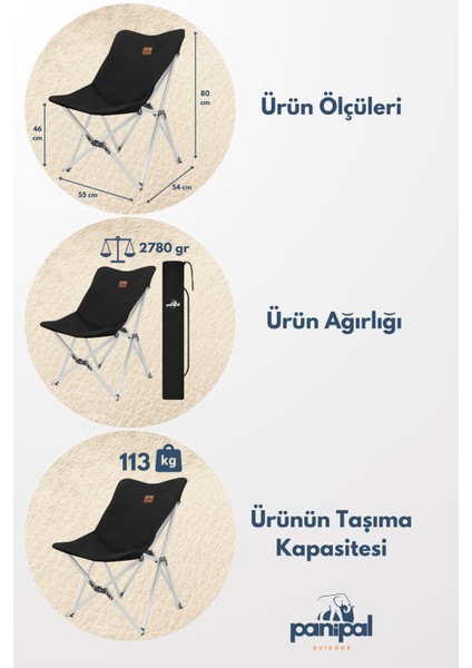 Alüminyum Katlanabilir Kamp ve Piknik Sandalyesi, Omuz Askılı Çantasıyla