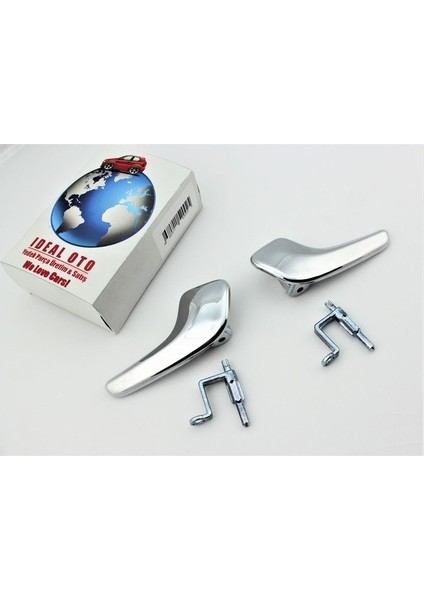 Opel Corsa D 2006-2014 Sağ ve Sol Iç Kapı Kolu & Iç Açma Demiri (Parlak Krom)