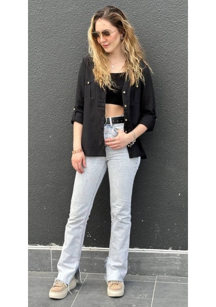 Keten Siyah Gömlek modelleri