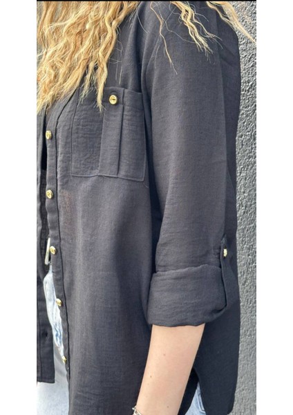 Keten Siyah Gömlek fırsatları