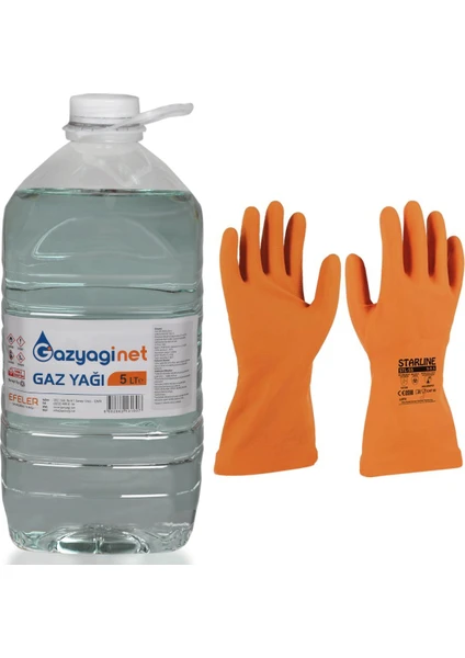 Gaz yağı Kerosen 5 Litre + Starline Stl-55 Kimyasal Eldiven 8-8,5