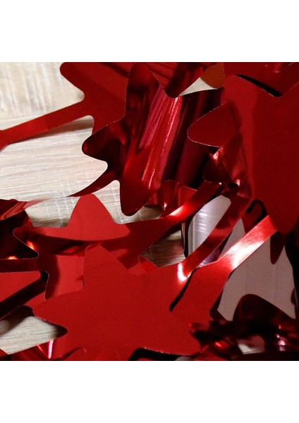 Kırmızı Renk Yıldız Şekilli Metalize Saçaklı Arka Fon Perde Dekorasyon fırsatları