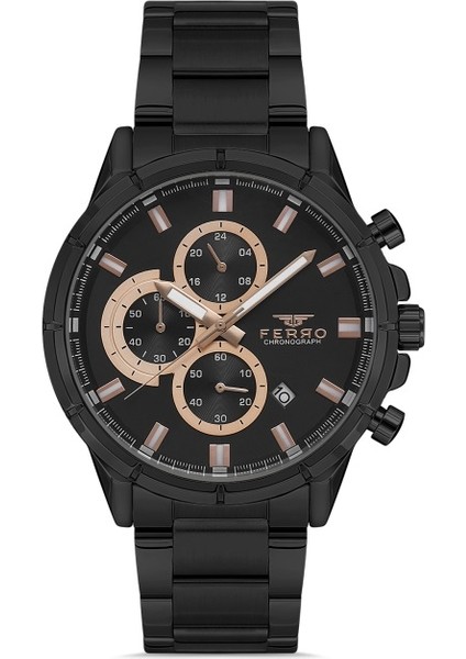 FM31461A-G Quartz Çelik Siyah 45 mm Fonksiyonları Aktif Erkek Kol Saati